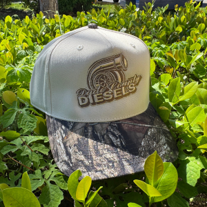 Natural / Camo Bill Snapback Hat - Curved Bill
