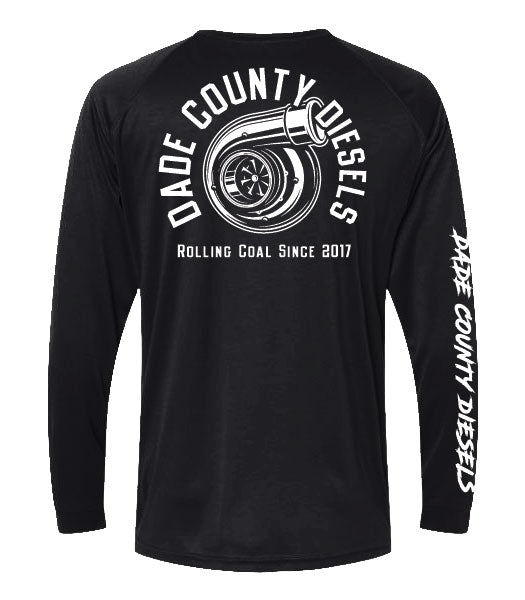 Black Performance Long Sleeve - Round Logo