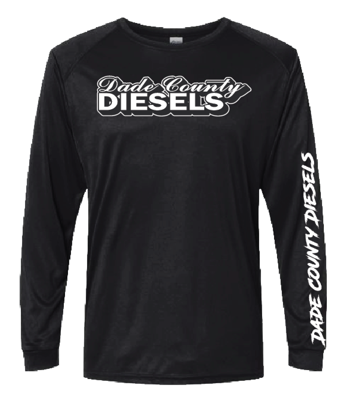 Black Performance Long Sleeve - White American Flag