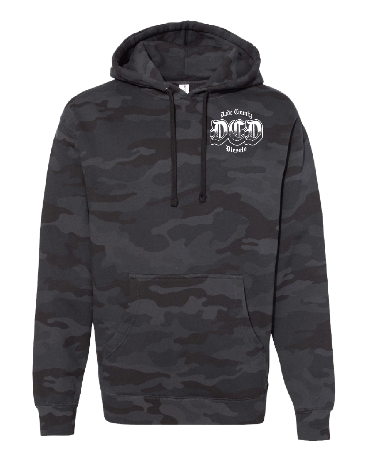 Black Camo Hoodie - Old English Turbo Logo