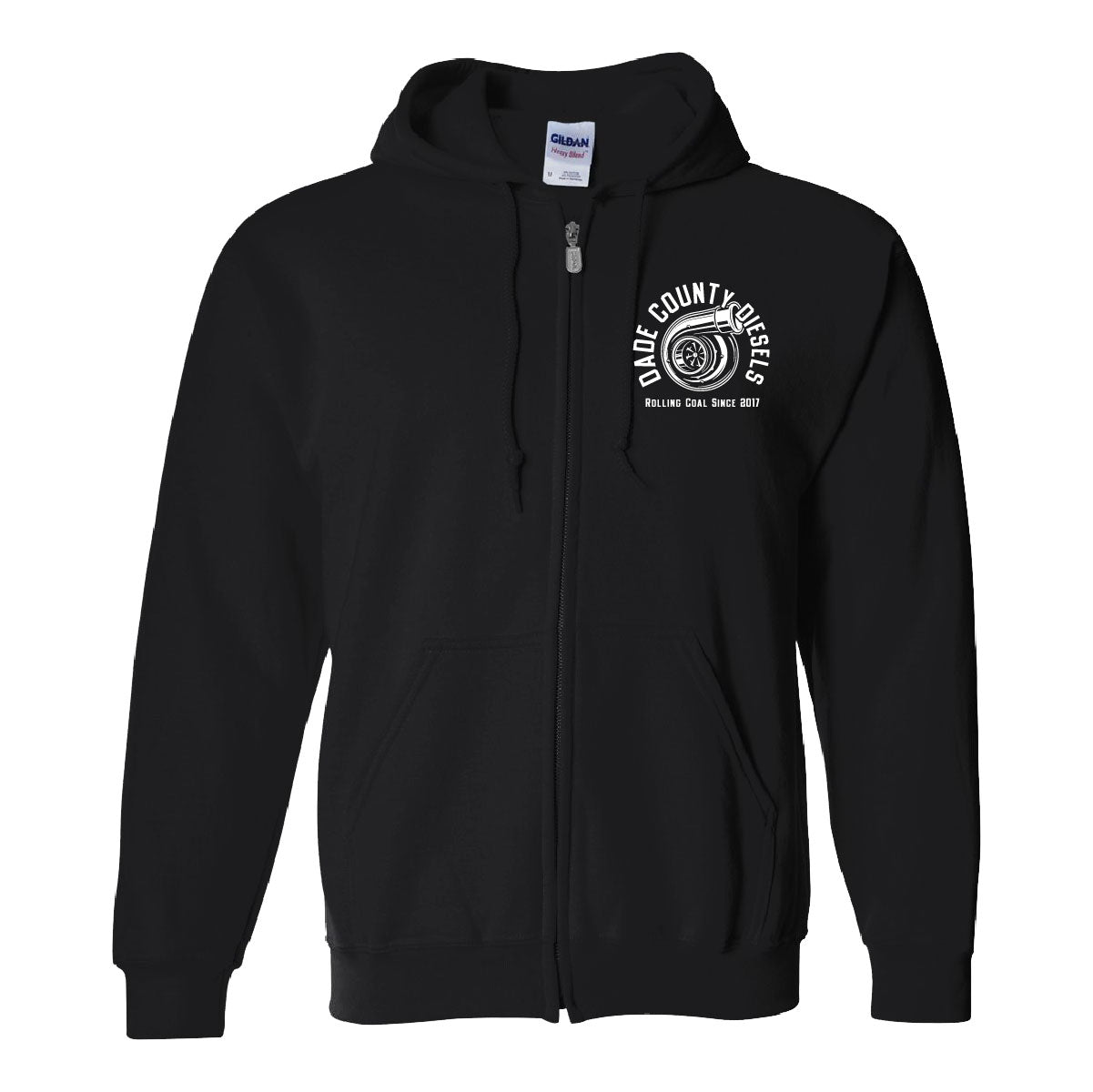 Black "Zip-Up" Hoodie - Round Logo