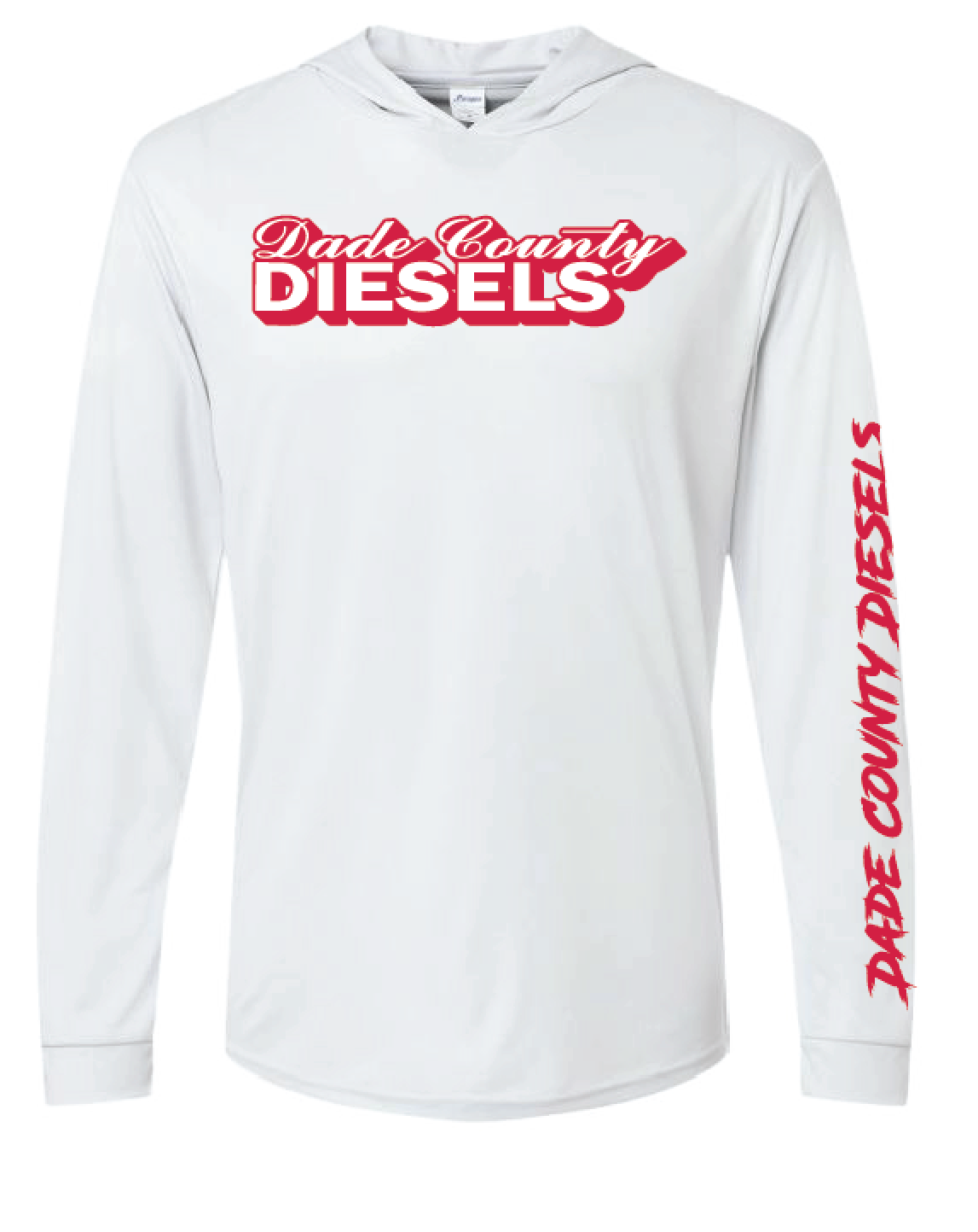 White Performance Hooded Long Sleeve - American Flag