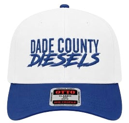 White / Blue Bill - Snapback Hat - Curved Bill