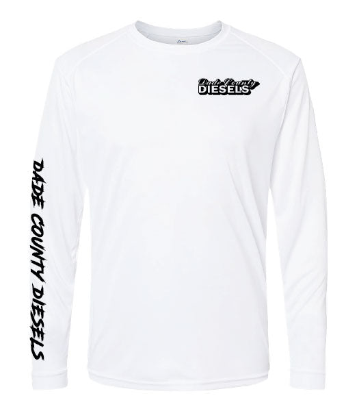 White Performance Long Sleeve - Round Logo