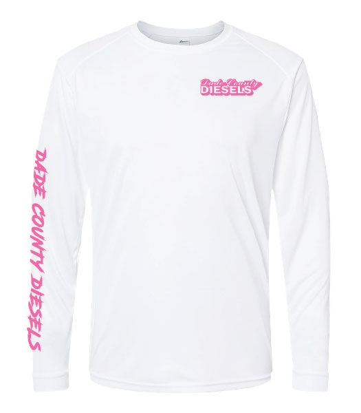 White Performance Long Sleeve - Round Logo