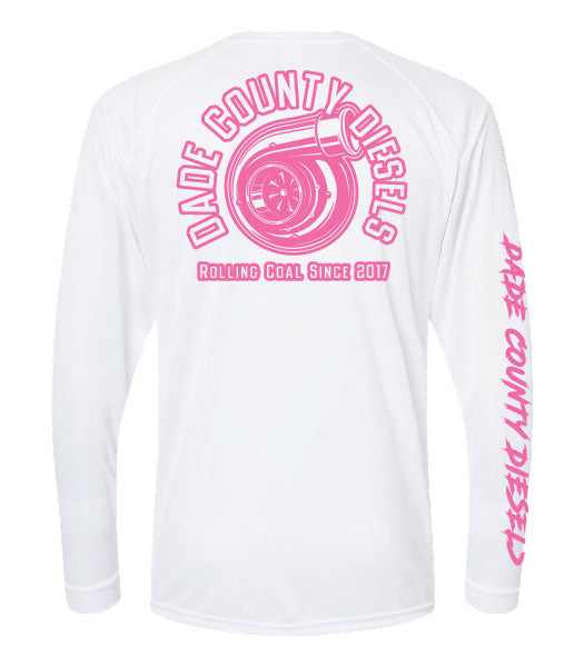 White Performance Long Sleeve - Round Logo