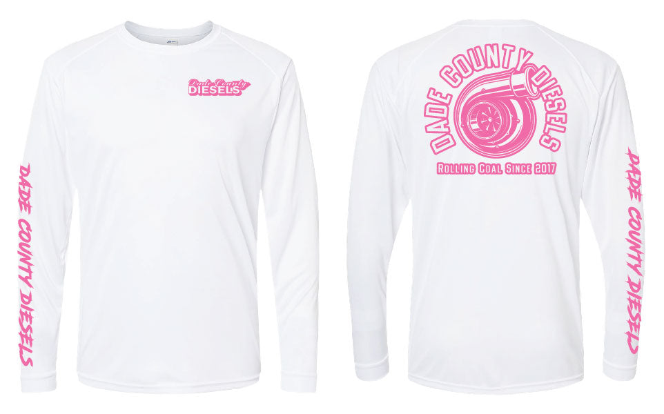 White Performance Long Sleeve - Round Logo