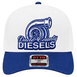 White / Blue Bill - Snapback Hat - Curved Bill