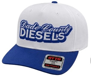 White / Blue Bill - Snapback Hat - Curved Bill