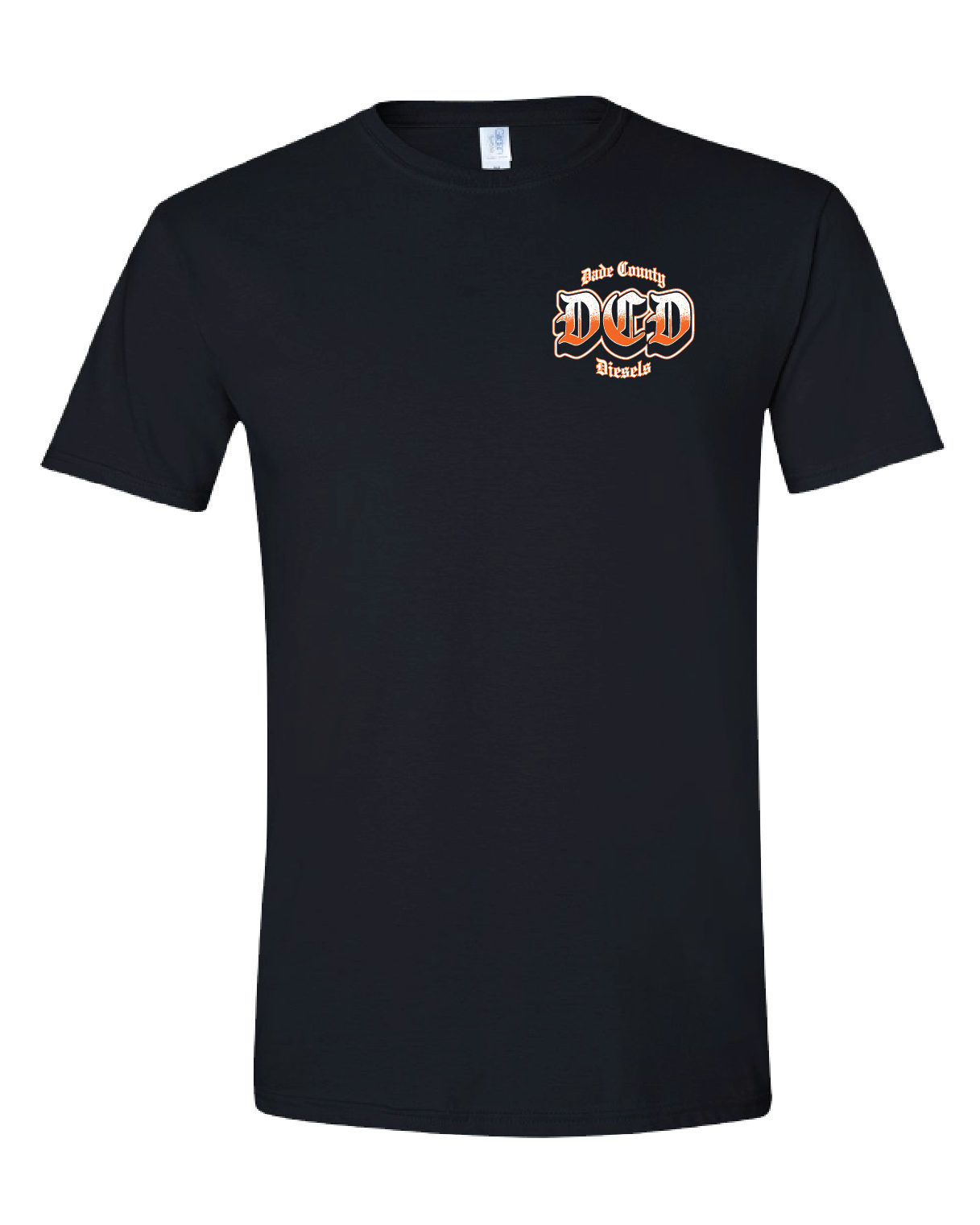 Black Shirt - Old English Turbo (Orange)
