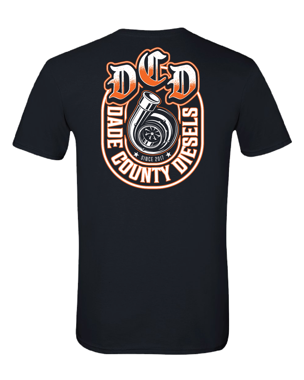 Black Shirt - Old English Turbo (Orange)