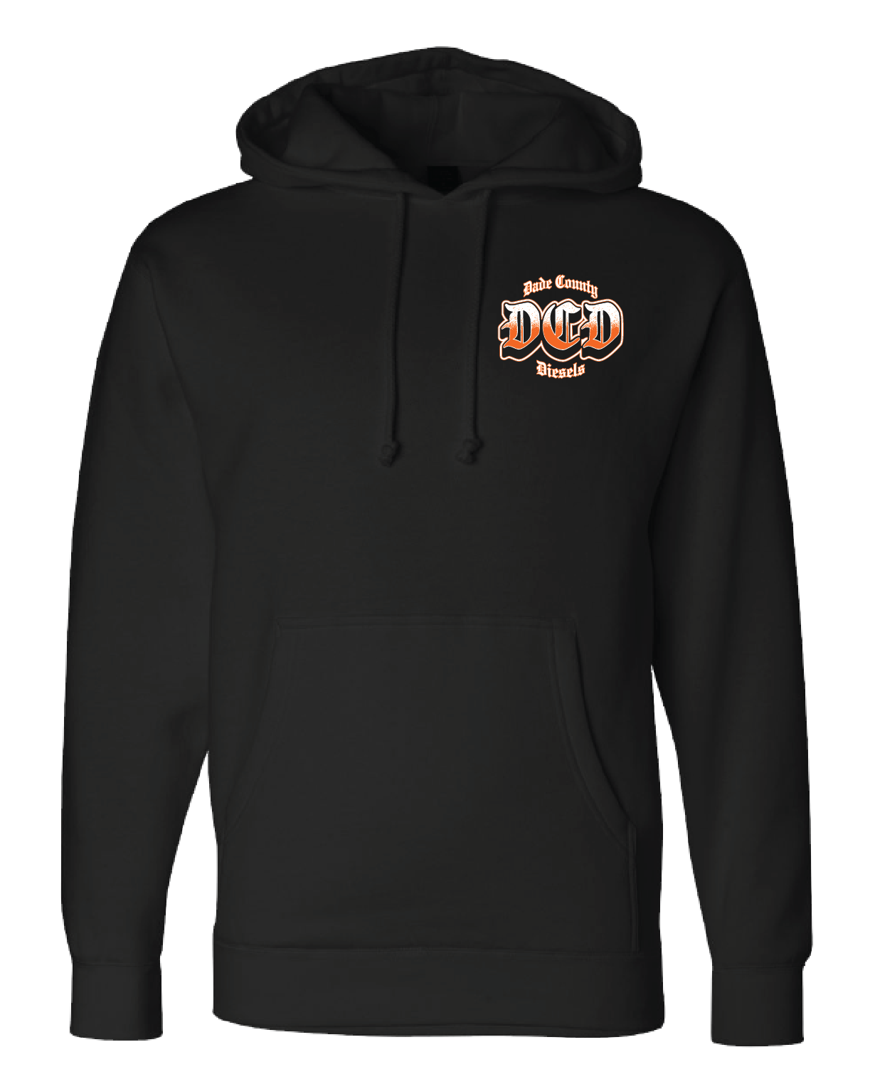 Black Hoodie - Old English Turbo Logo (Orange)