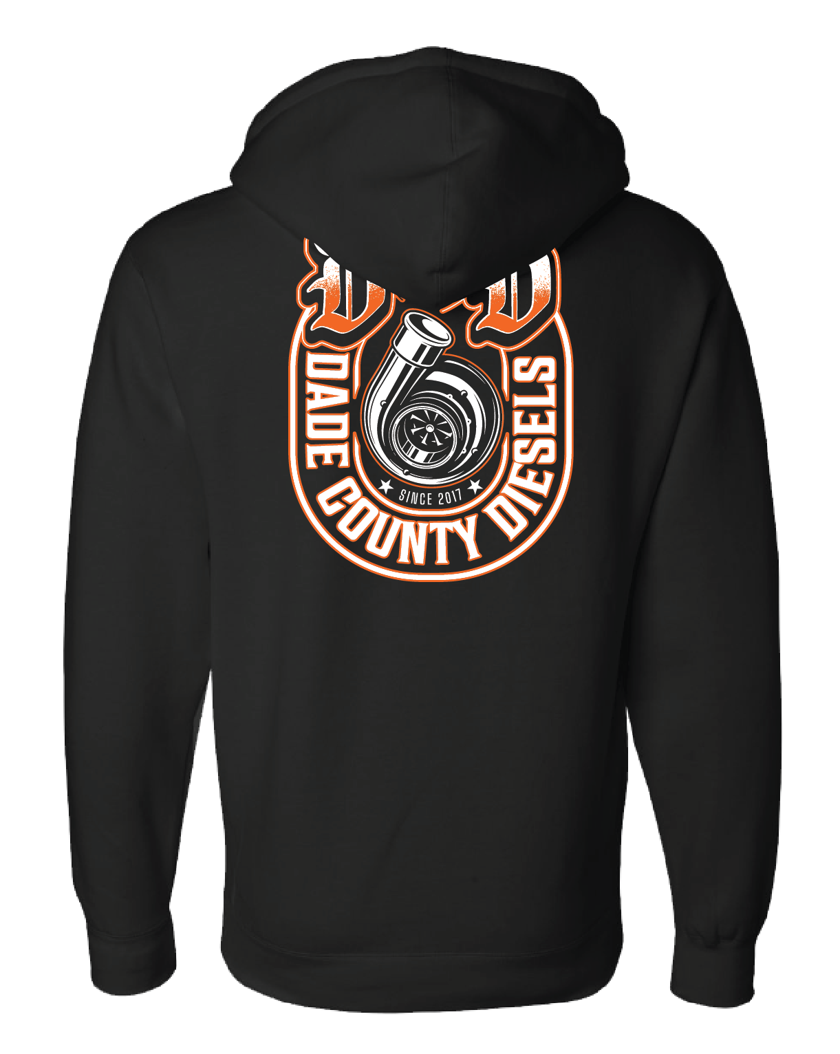 Black Hoodie - Old English Turbo Logo (Orange)