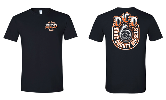 Black Shirt - Old English Turbo (Orange)