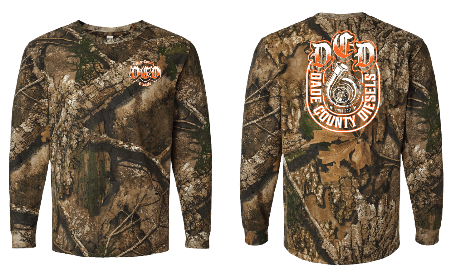 Camo Long Sleeve Shirt - Old English Turbo (Orange)