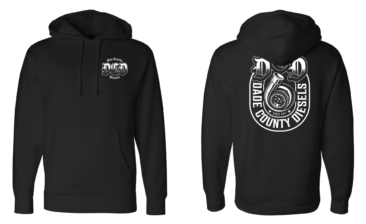 Black Hoodie - Old English Turbo Logo