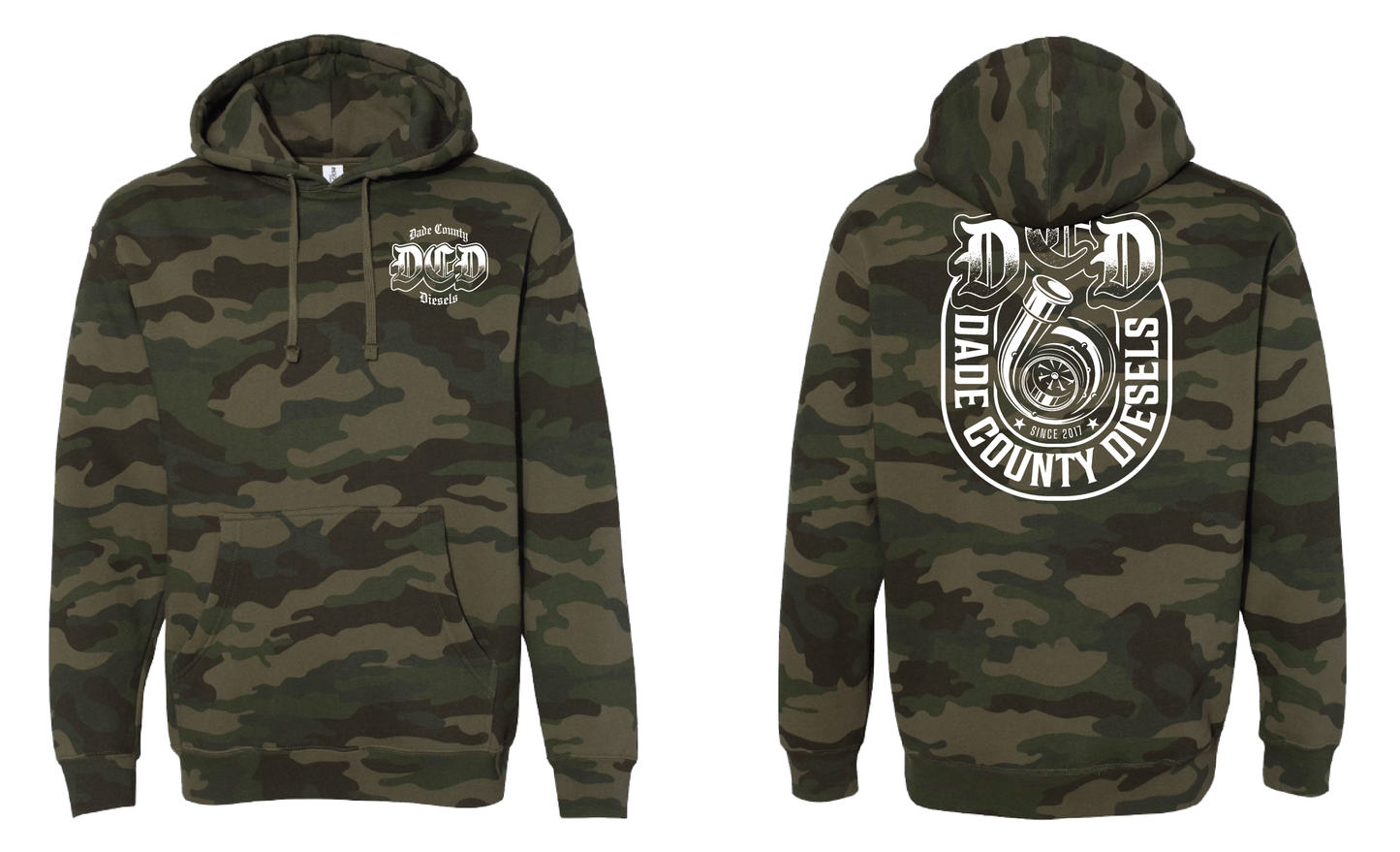 Forrest Camo Hoodie - Old English Turbo Logo