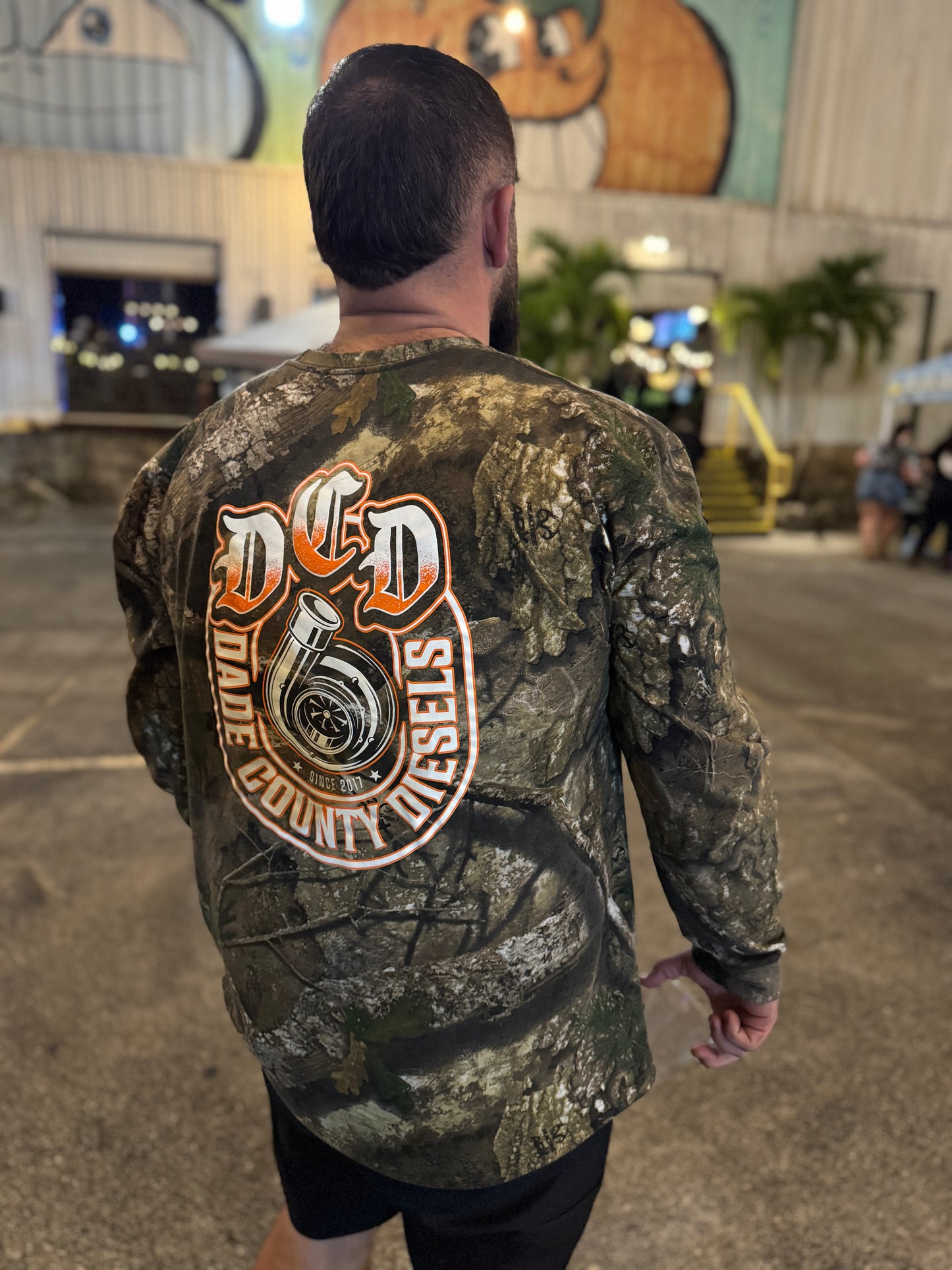 Camo Long Sleeve Shirt - Old English Turbo (Orange)