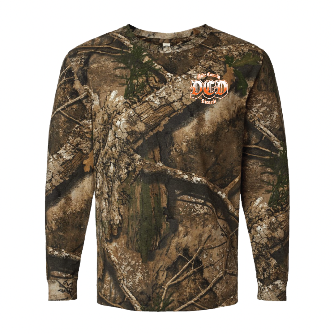 Camo Long Sleeve Shirt - Old English Turbo (Orange)