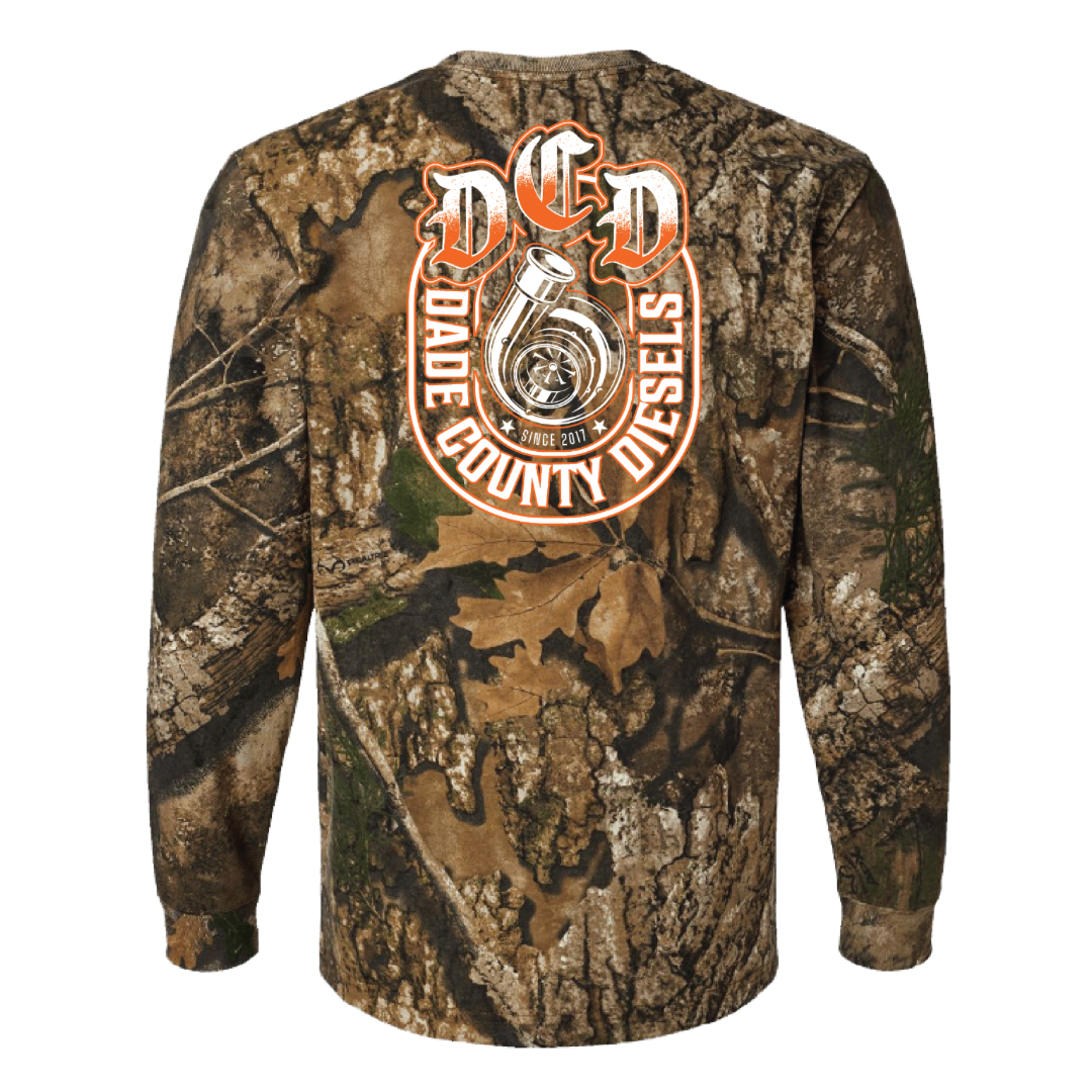 Camo Long Sleeve Shirt - Old English Turbo (Orange)