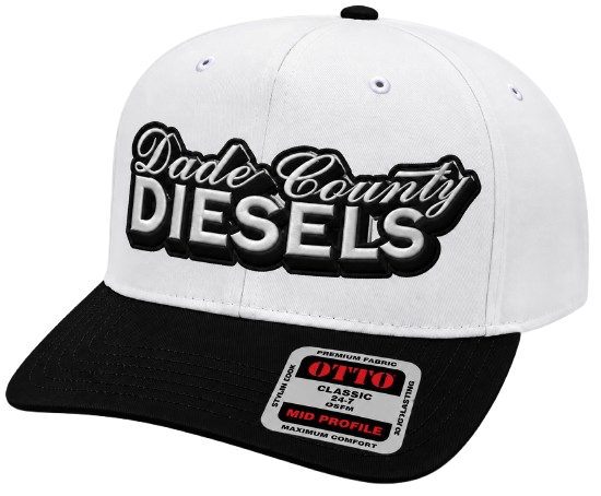 White / Black Bill - Snapback Hat - Curved Bill