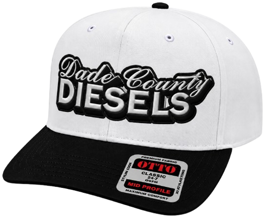 White / Black Bill - Snapback Hat - Curved Bill
