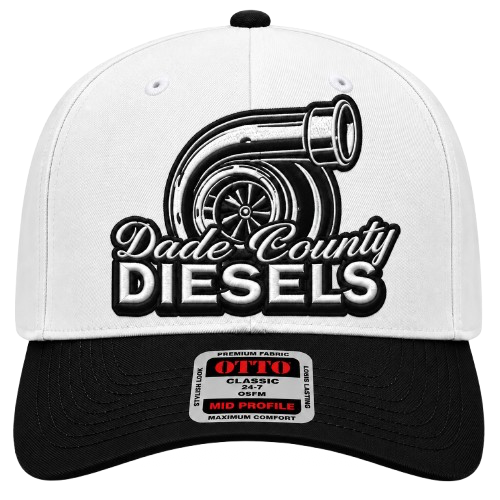 White / Black Bill - Snapback Hat - Curved Bill